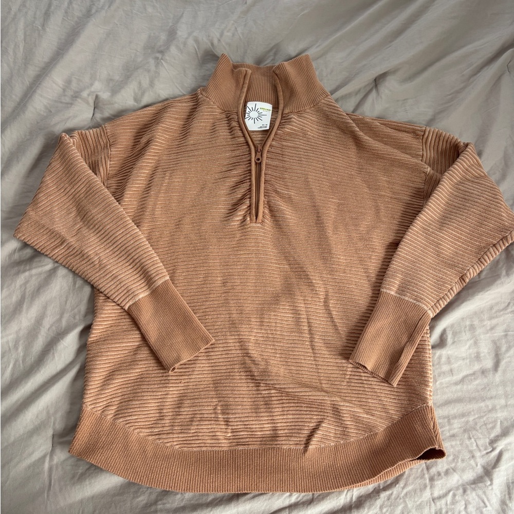 Aerie Offline Cozy Up Ribbed Knit Quarter Zip